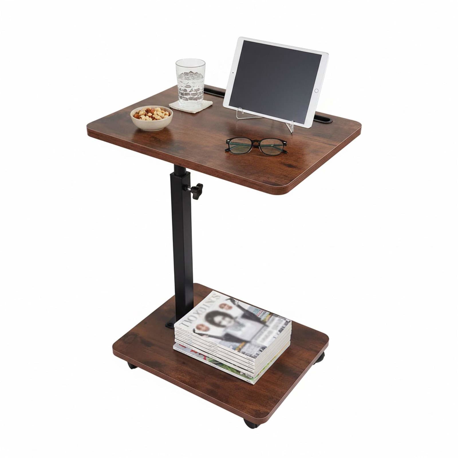 Højdejusterbart sidebord med tabletholder
