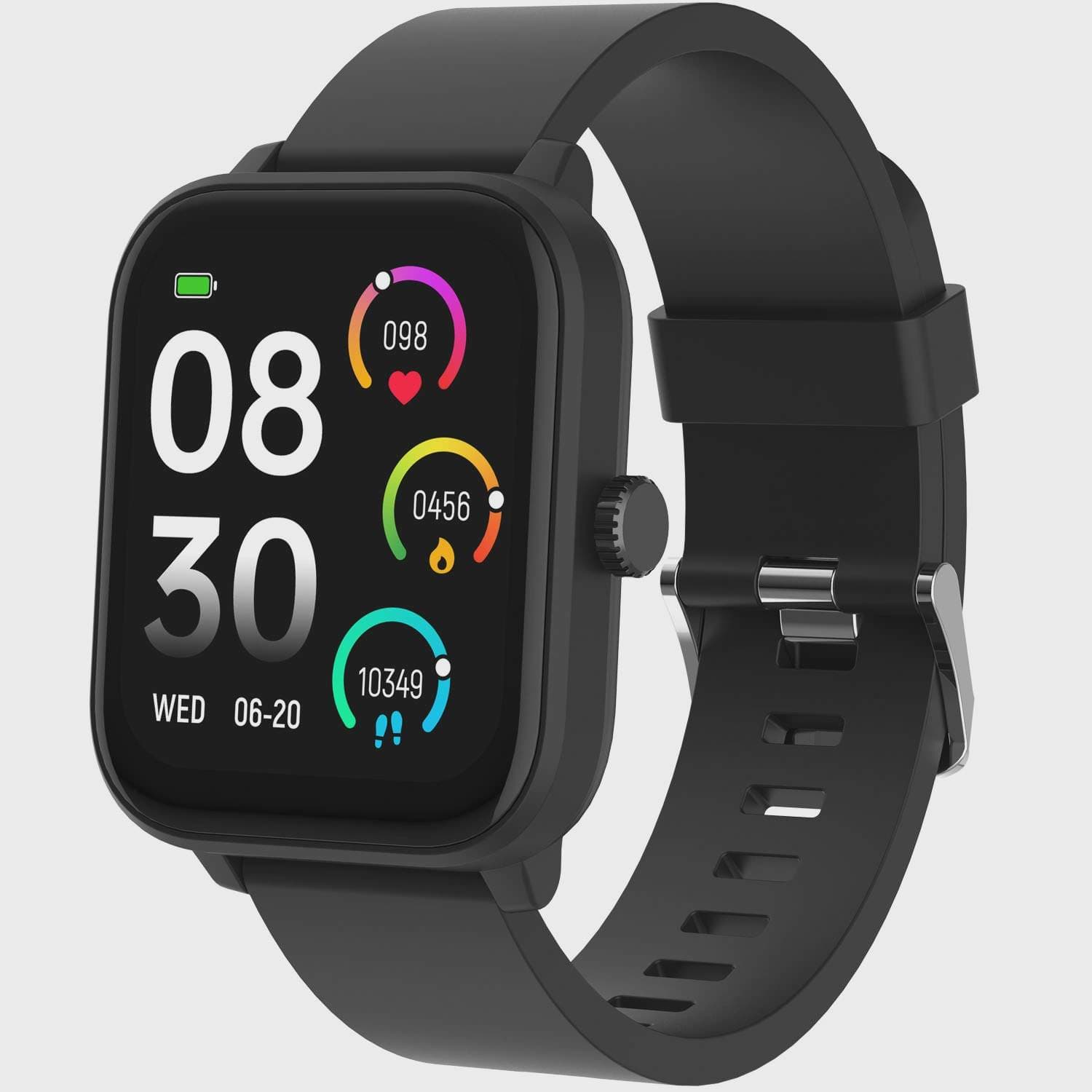 Smartwatch med GPS, puls, iltsensor, sort