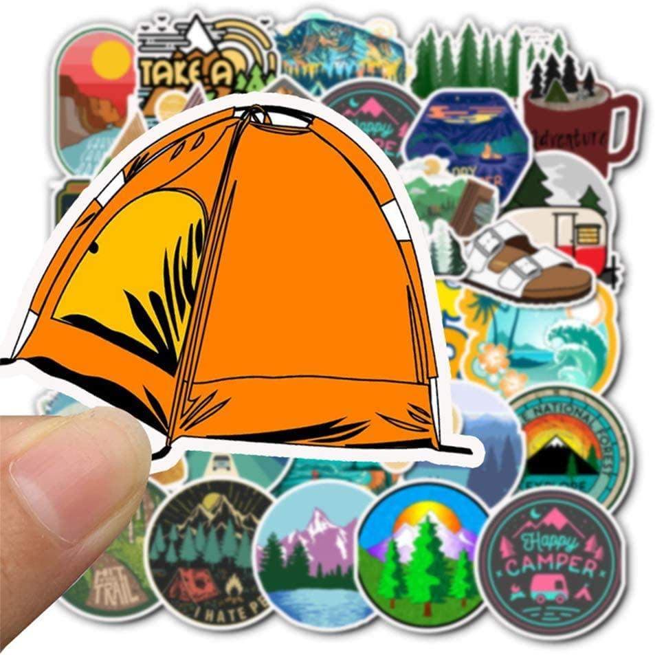 50x Klistermærker og Dekaler - Camping view 2