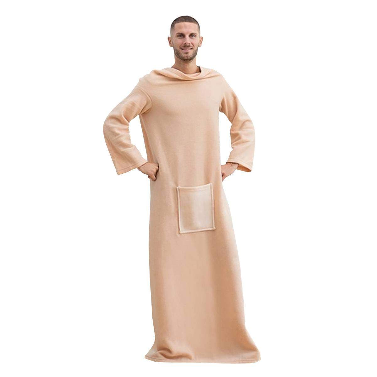 Tæppe med ærmer og lomme - Beige