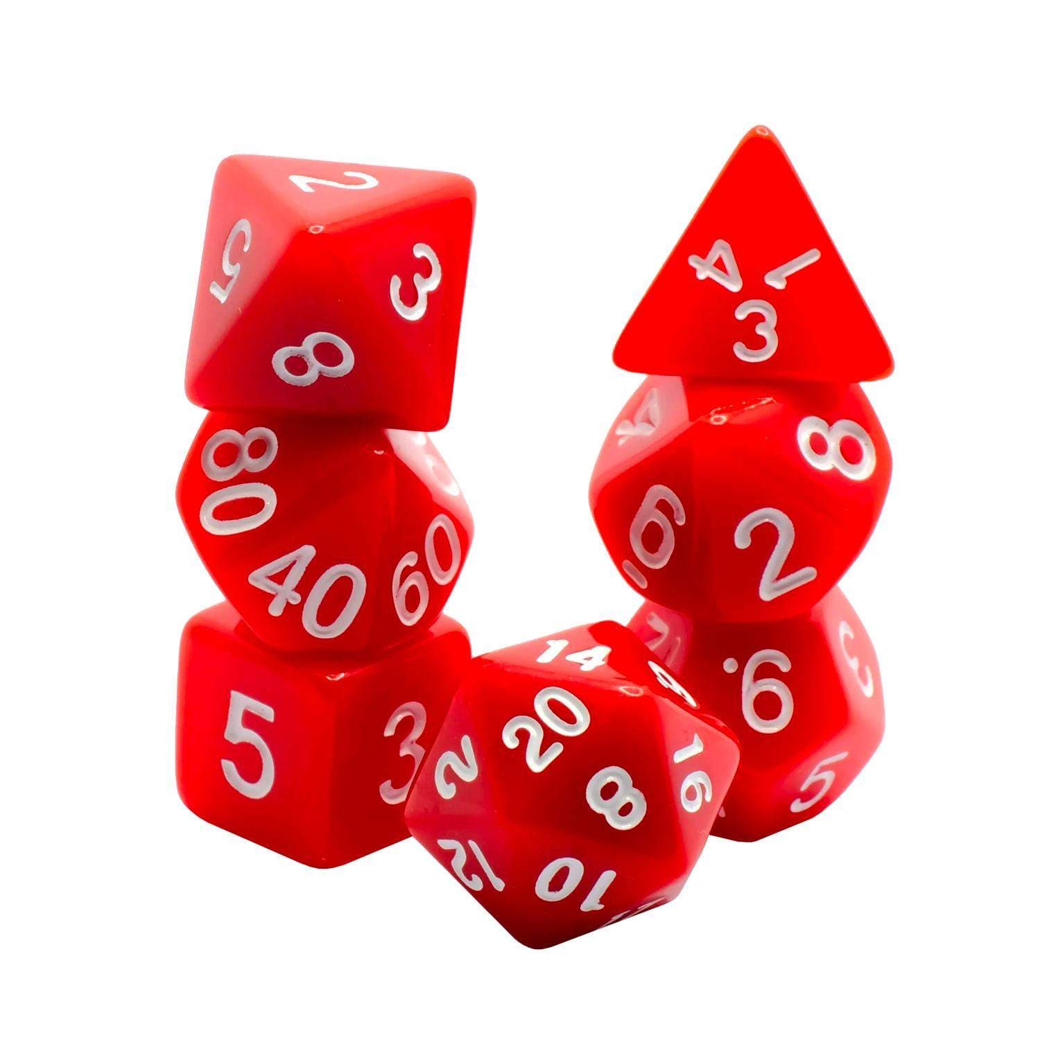 7-pack terninger til Dungeons and Dragon (Rød) view 2