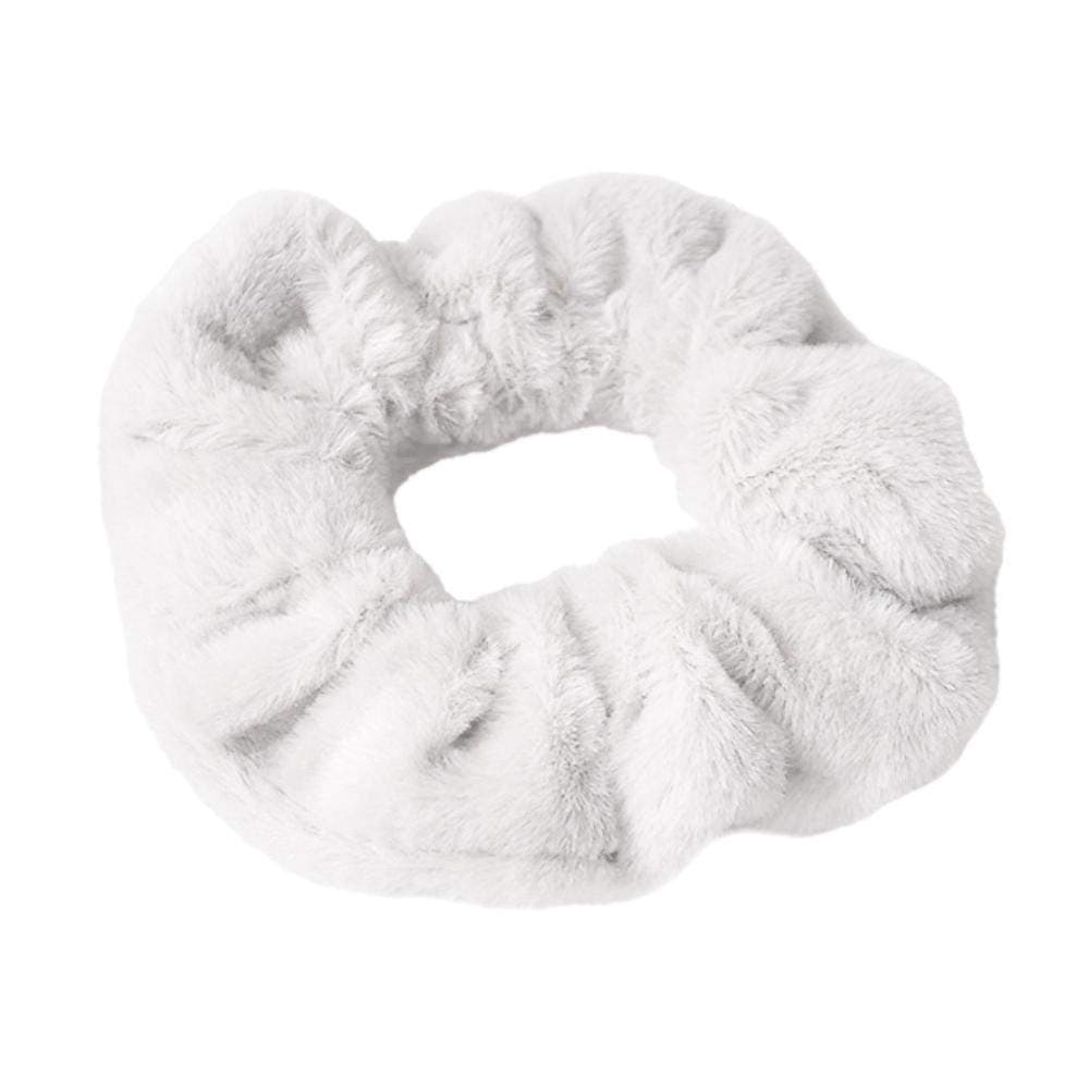 Hår Scrunchie i kunstpels - hvid view 2