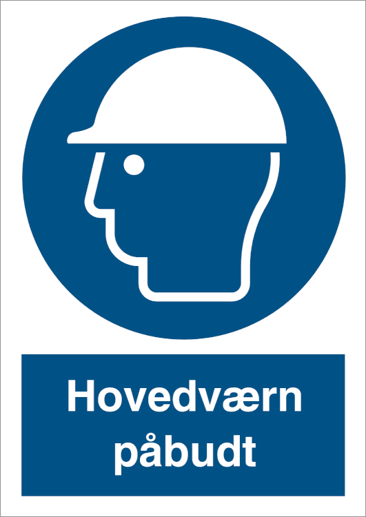 Hovedværn påbudt - Plast - 297 x 210 mm