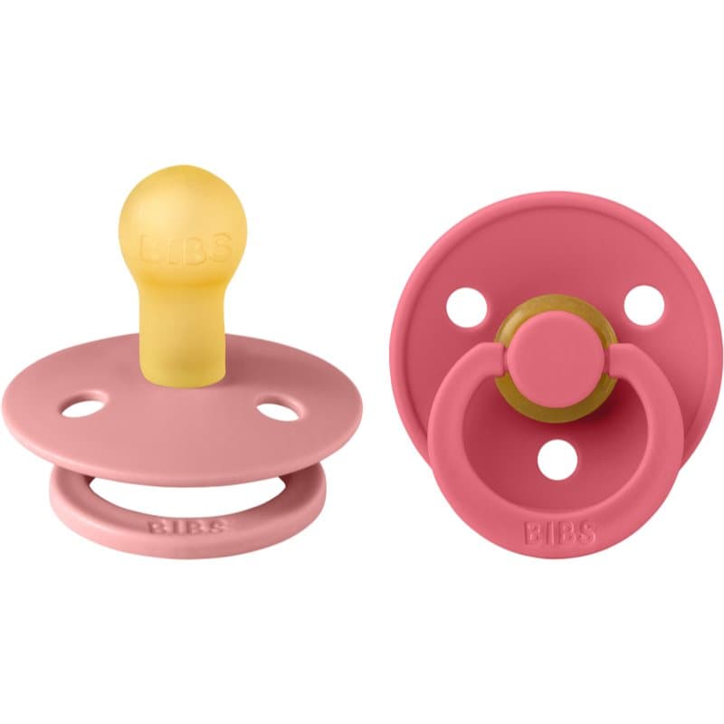 BIBS Colour Natural Rubber Size 1: 0+ months sut Dusty Pink / Coral 2 stk.