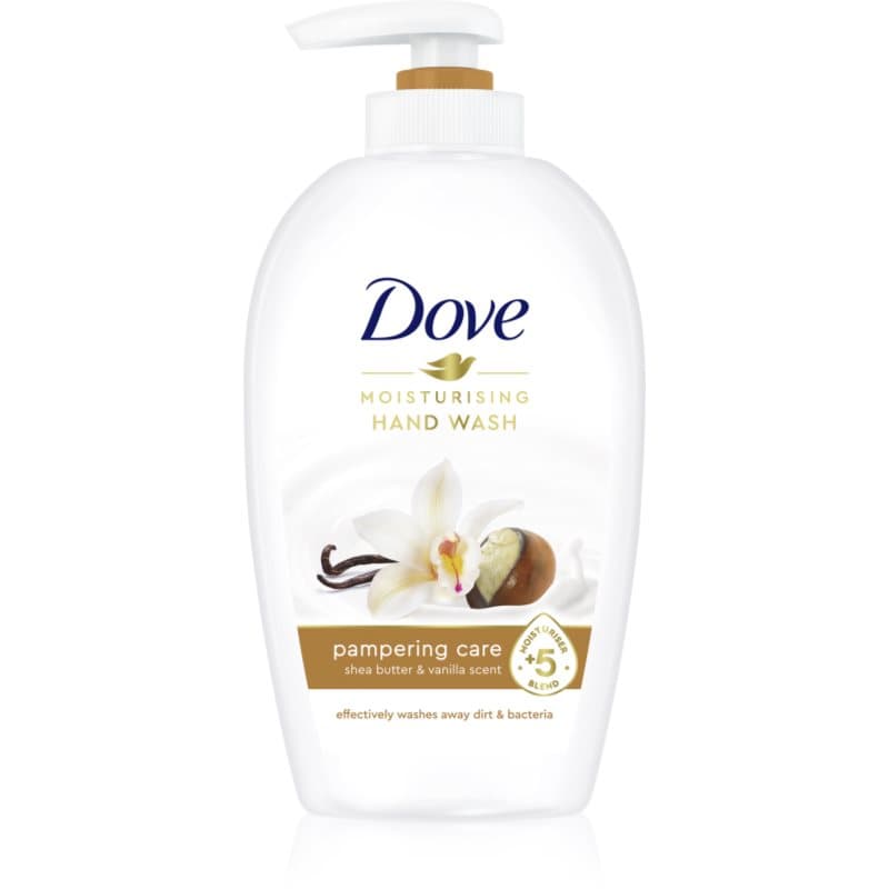Dove Purely Pampering Shea Butter Flydende sæbe Med pumpe Sheasmør og vanilje 250 ml