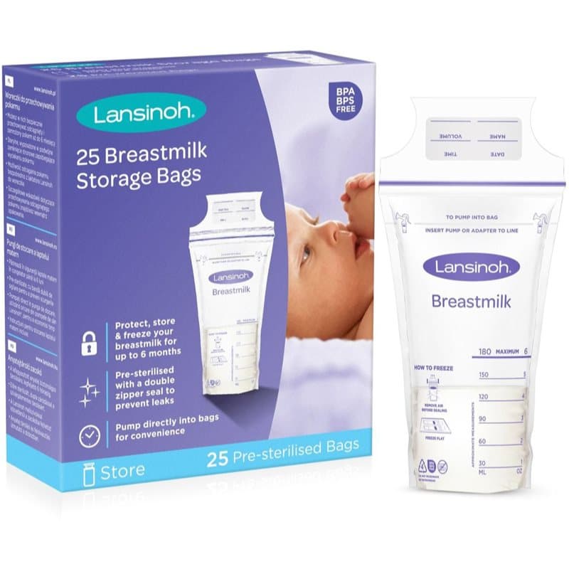 Lansinoh Breastfeeding Breastmilk Storage Bags pose til opbevaring af modermælk 25 stk.