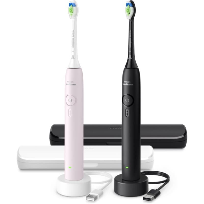 Philips Sonicare 3100 HX4072/42 Sonisk elektrisk tandbørste DUOPAKKE Pink & Black 1 stk.