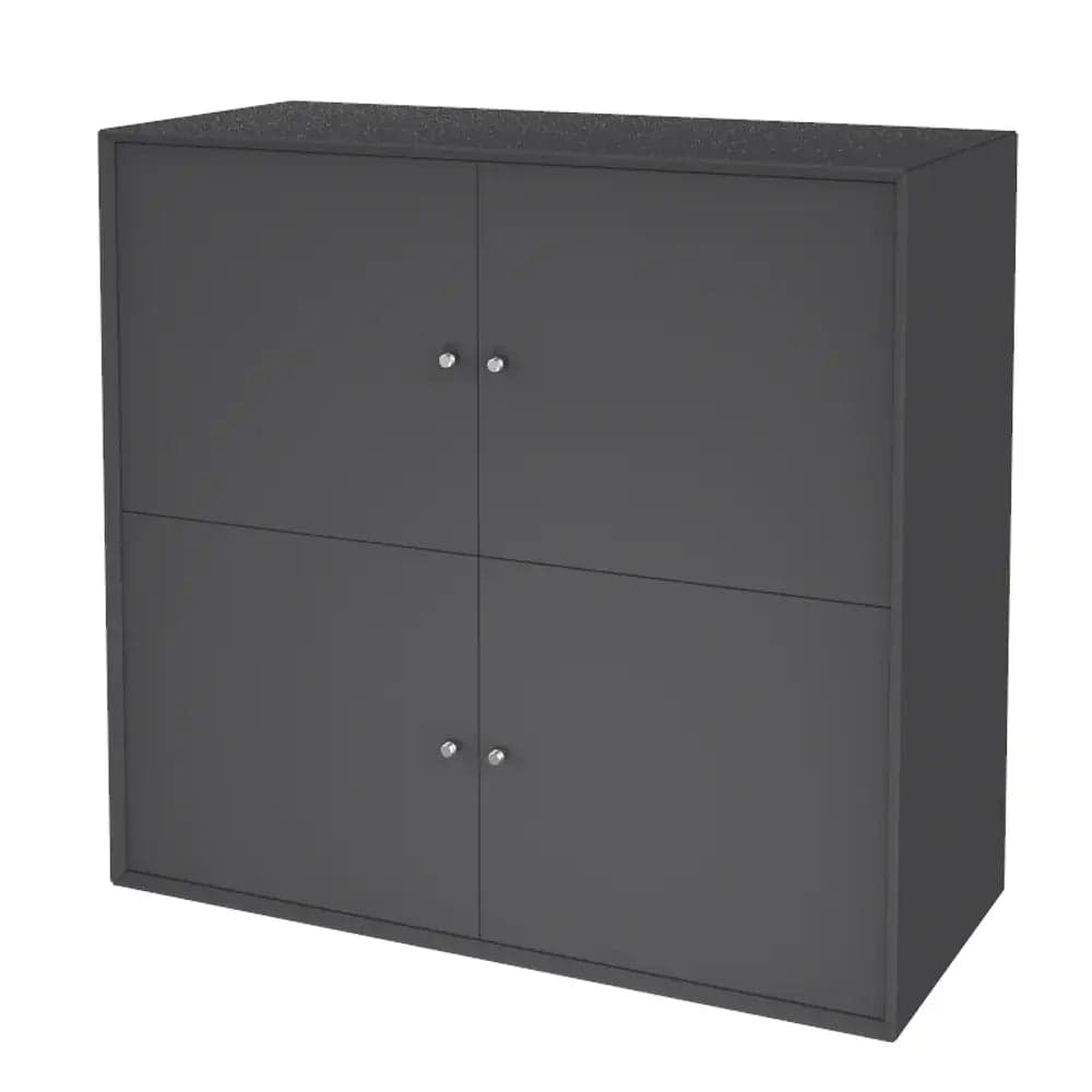 Oakling reolsystem væghængt reol m. 4 døre Graphite MDF