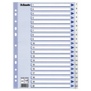 ESSELTE Register Esselte PP A4 1-20 hvid