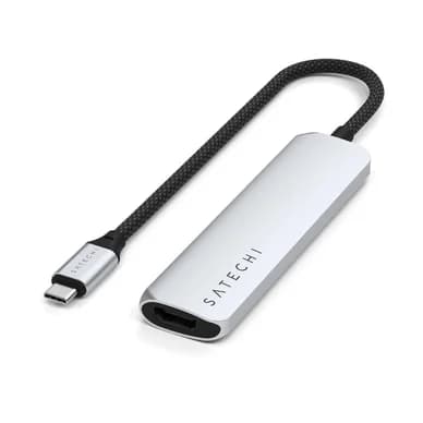 Satechi Satechi 4-i-1 USB-C Slim Multiport Adapter 4K – sølv