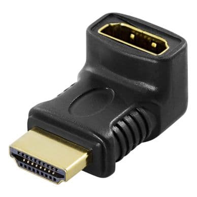 DELTACO DELTACO HDMI-adapter, 19-pin han till hun, vinklet
