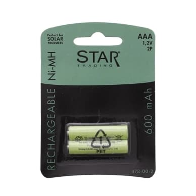 Star Trading Genopladelige batterier til solcellelamper AAA 1,2V 600mAh 478-00 Modsvarer: N/A