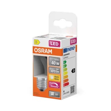 OSRAM LED Kugle 40 Dæmpbar Klar 3,4W 827 E27