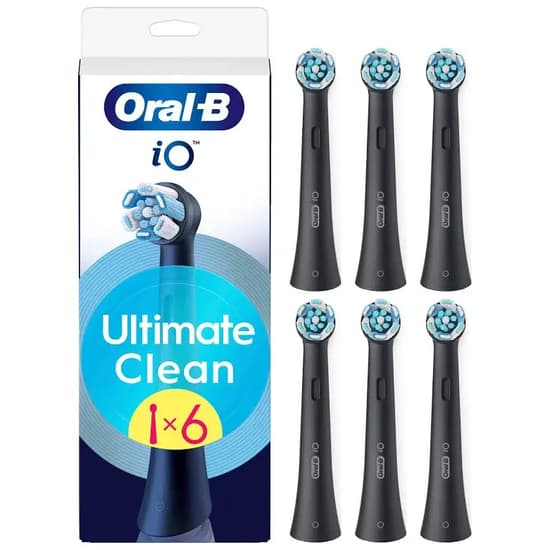 Oral-B iO Ultimate Clean Børstehoveder Sort, 6 stk.
