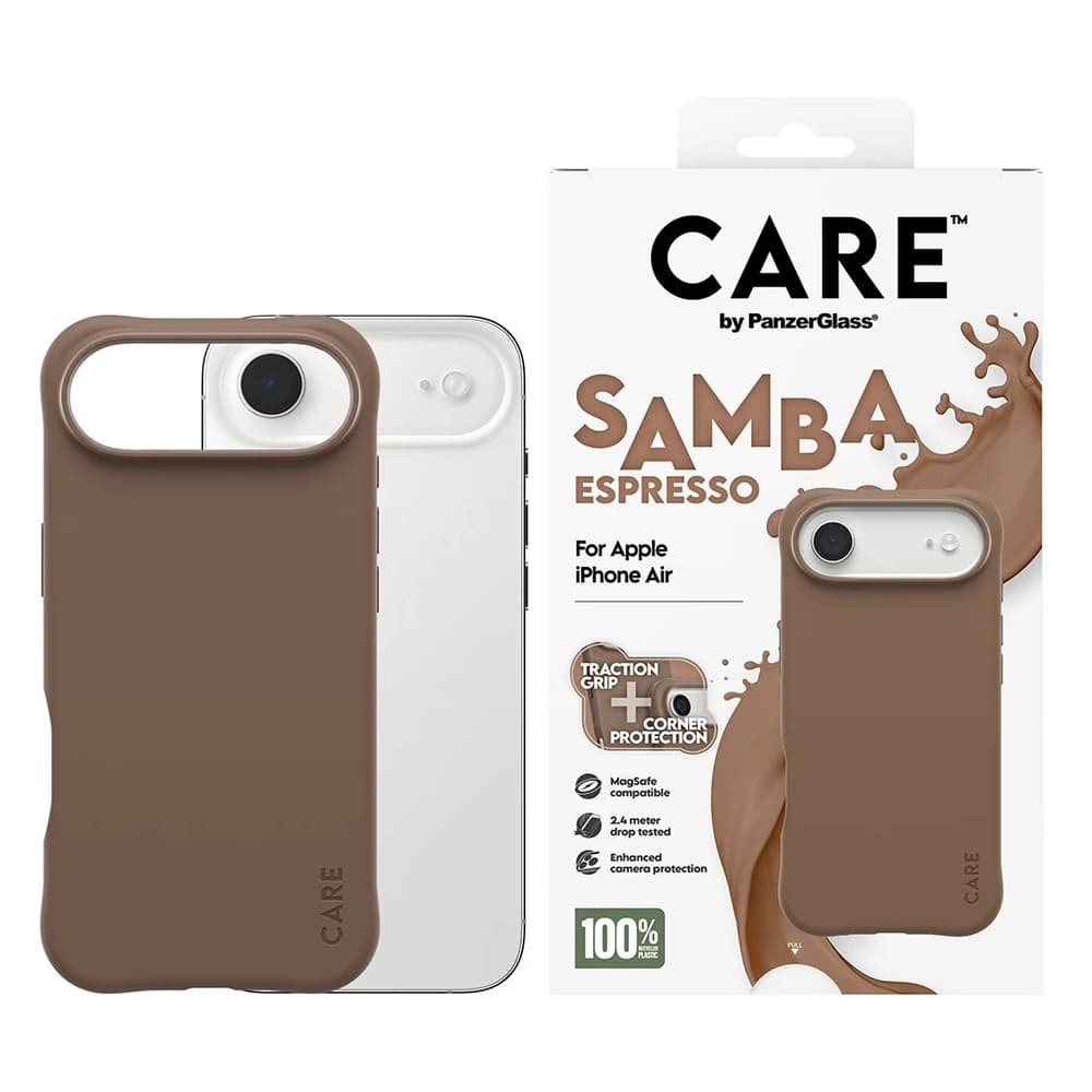 CARE by PanzerGlass Fashionable Case Samba Beskyttelsescover til iPhone Air (2025) Espresso