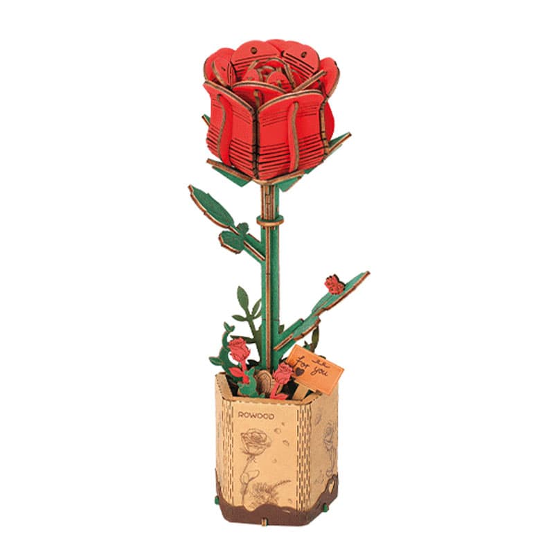 Rød rose 3D-puslespil fra Rowood™ (TW042)