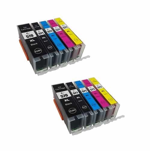 Rabatpakke - Canon PGI-570XL / CLI-571XL 2 x 5 farver PBK-BK-C-M-Y blækpatroner Kompatibel PGI-570XL 152 ml