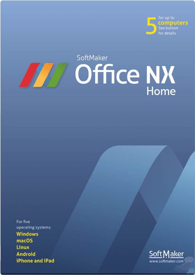 SoftMaker Office NX Home - 5 enheder til hjemmet (1 til erhverv) / 1 år