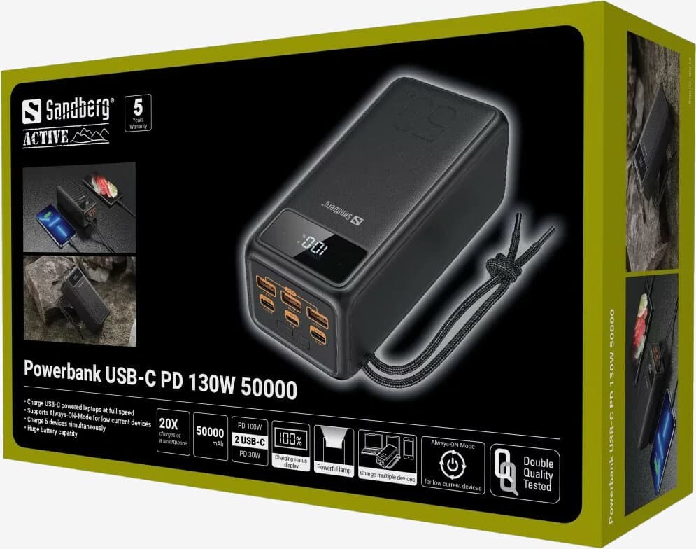 Sandberg - Powerbank USB-C PD 130W 50.000 view 2