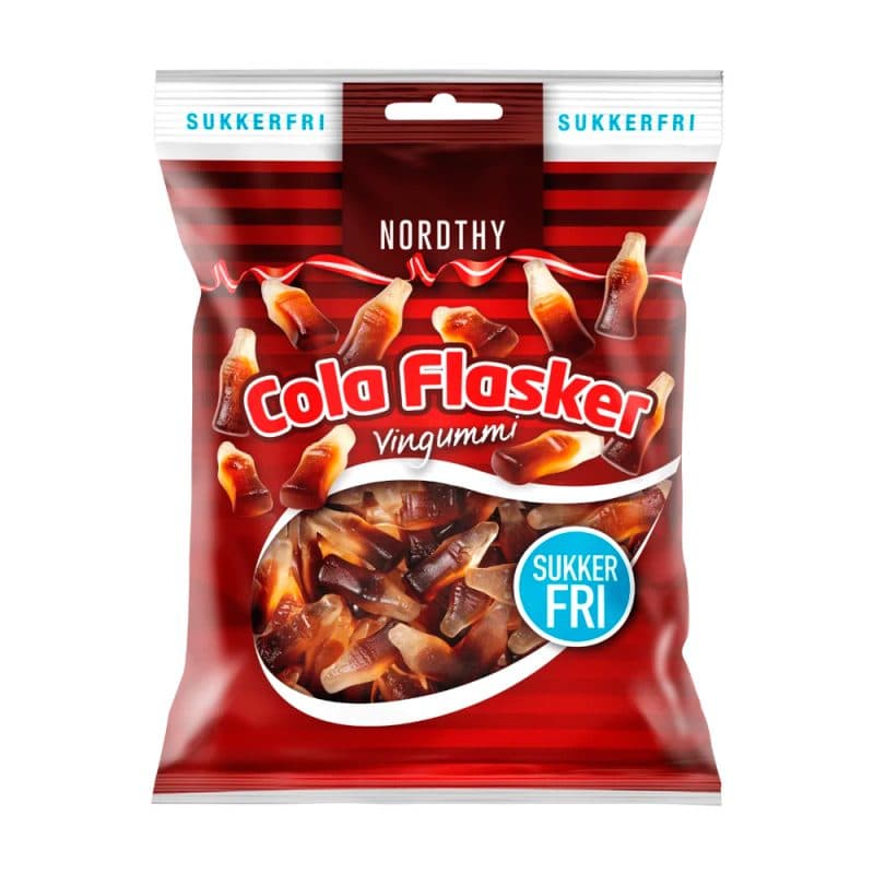 Nordthy Sukkerfri Colaflasker &bull; 80g. - 3 for Kr. 49.95