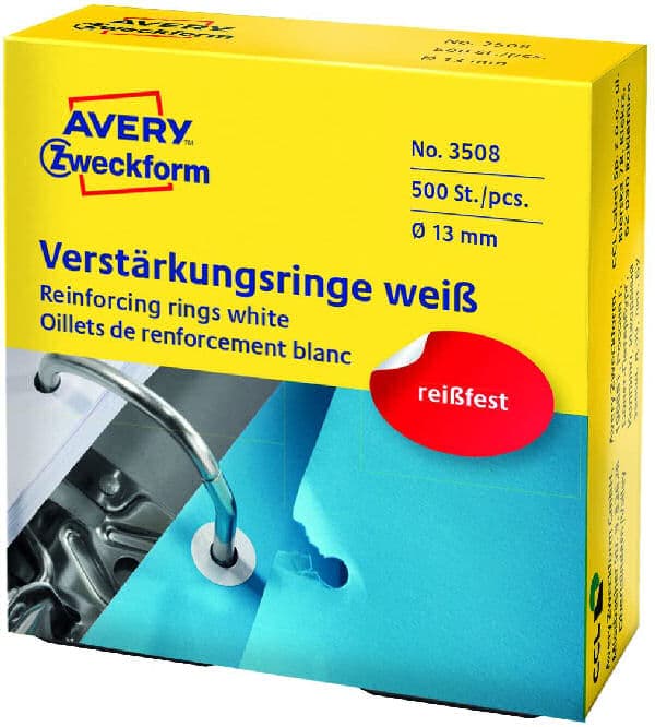 Avery zweckform hulforstærkere ø13mm 500 stk. 3508