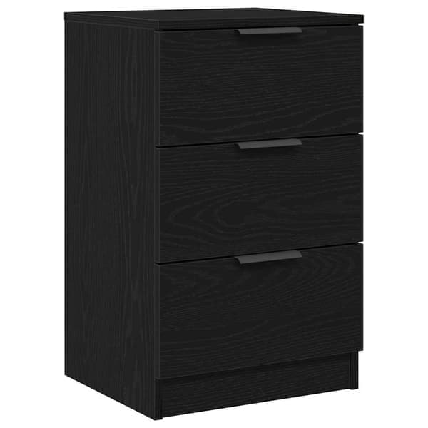 vidaXL Natskab med skuffe Sort eg 40 x 65 x 65 cm Konstrueret træ