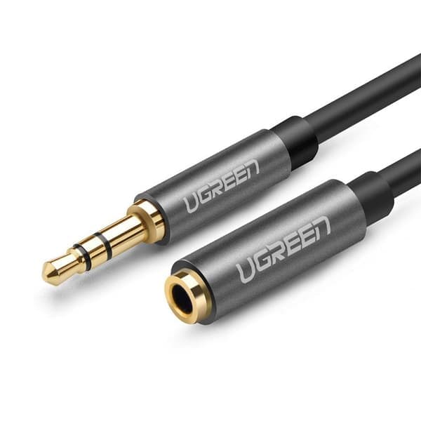 Ugreen AUX forlængerkabel 3,5 mm mini jack, 1 m - Sølv