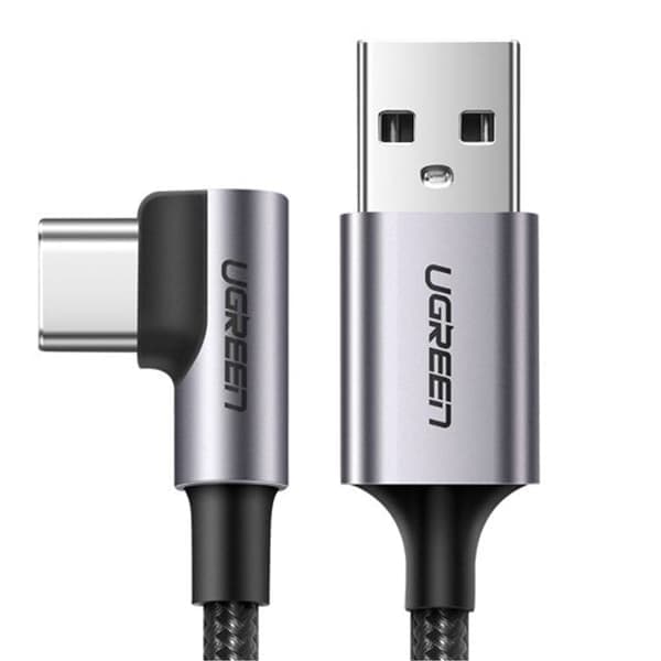 UGREEN USB-A til vinklet USB-C kabel, 1m - Space Grey