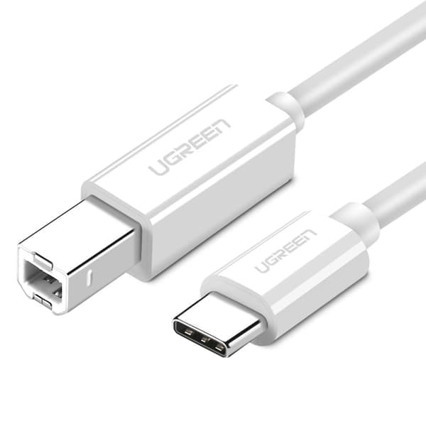 Ugreen USB-C til USB-B 2.0 Printerkabel 1,5m - Hvid