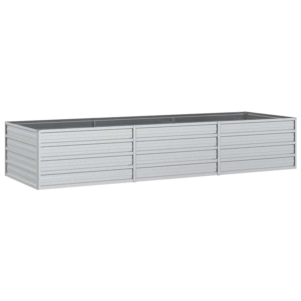 vidaXL højbed 240x80x45 cm galvaniseret stål sølvfarvet