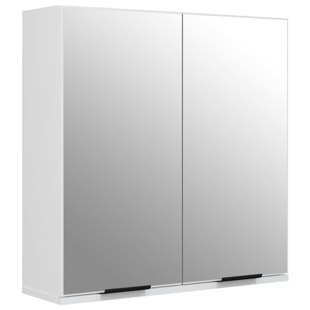 vidaXL badeværelsesskab med spejl 64x20x67 cm hvid