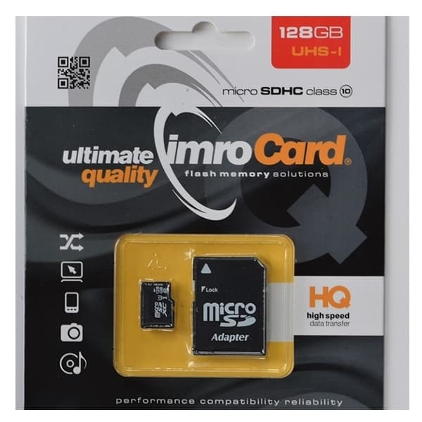 128GB microSDHC Klasse-10 UHS-1 Hukommelseskort + Adapter