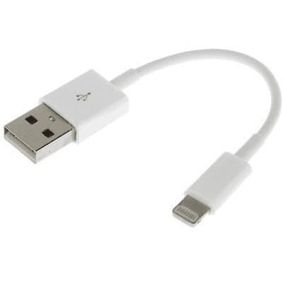 SiGN USB-kabel med Lightning-stik 5V, 2.1A til iPhone & iPad - 25 cm - Hvid