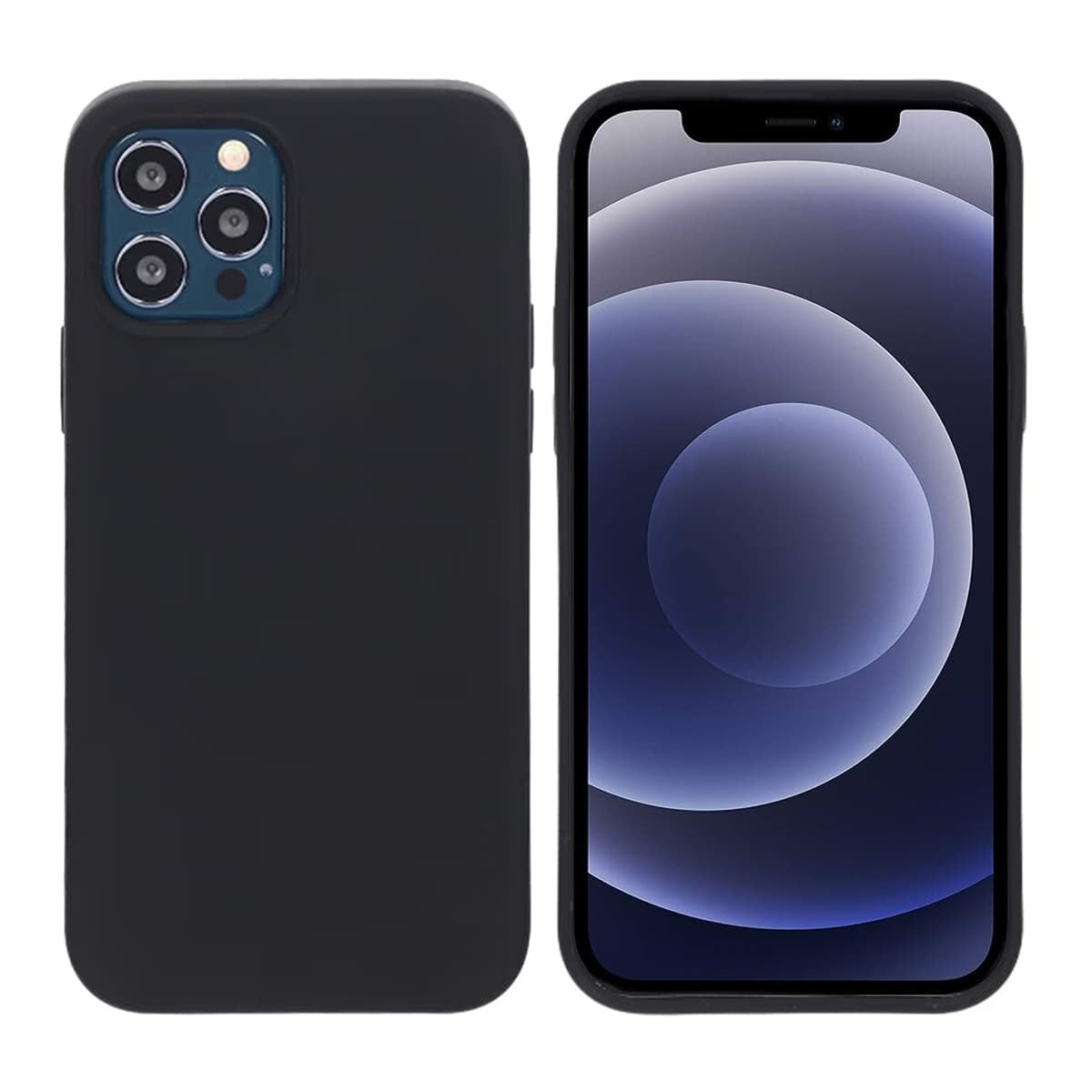 iPhone 12/12 Pro Mobilcover Silikone - Sort