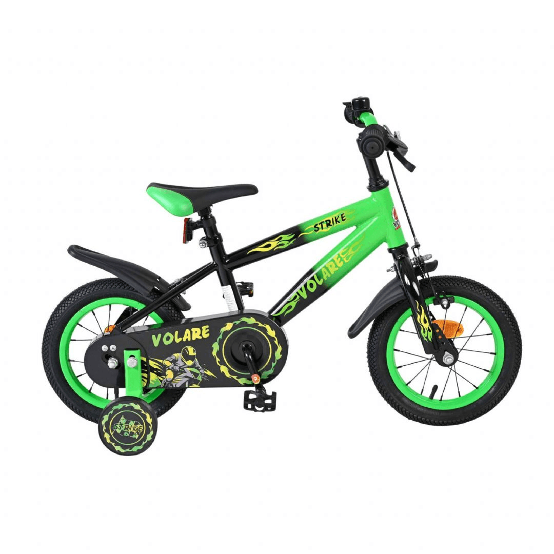 Strike cykel 12 tommer grøn og sort Børnecykel 512568