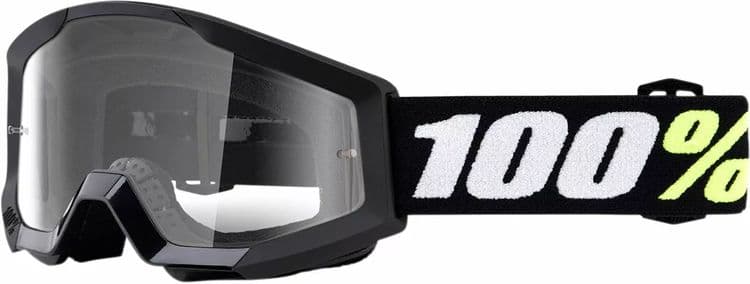100% Strata Mini Børne Cross Brille Sort Med Klart Glas
