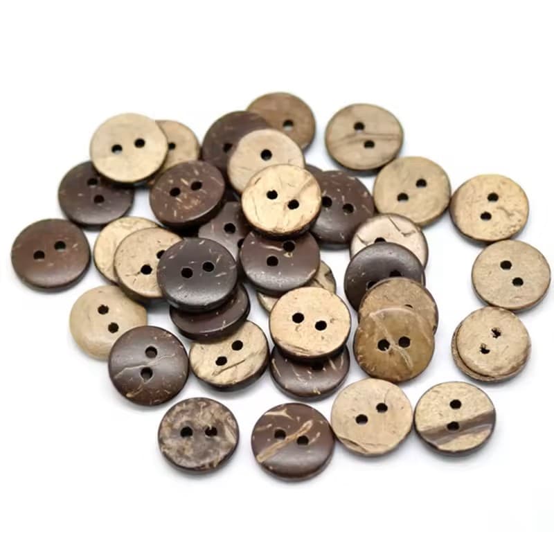 Kokos Knap med 2 huller, 15 mm