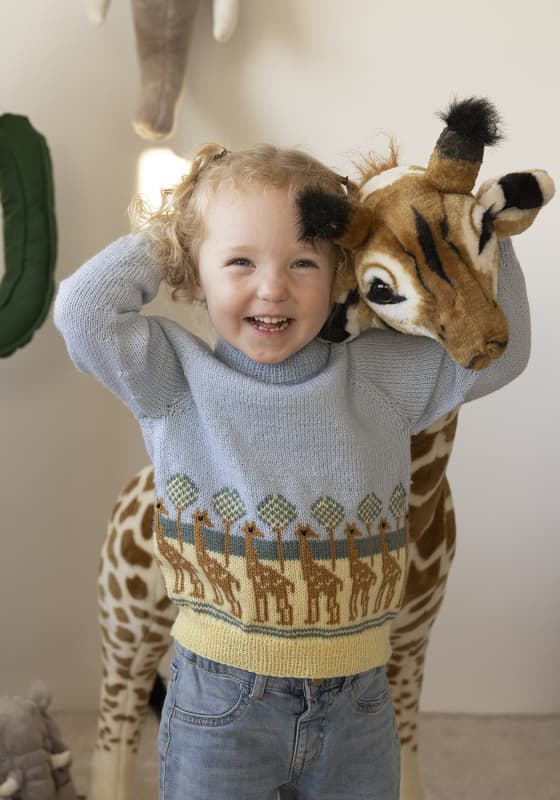 Giraf genser - Viking Design 2401-10 Kit - 2 - 12 år - Viking Baby ull, fra Viking