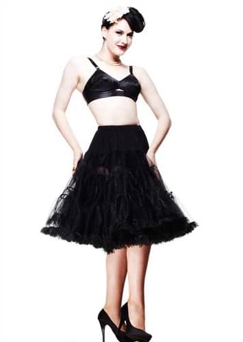 Deluxe petticoat/skørt, sort - langt