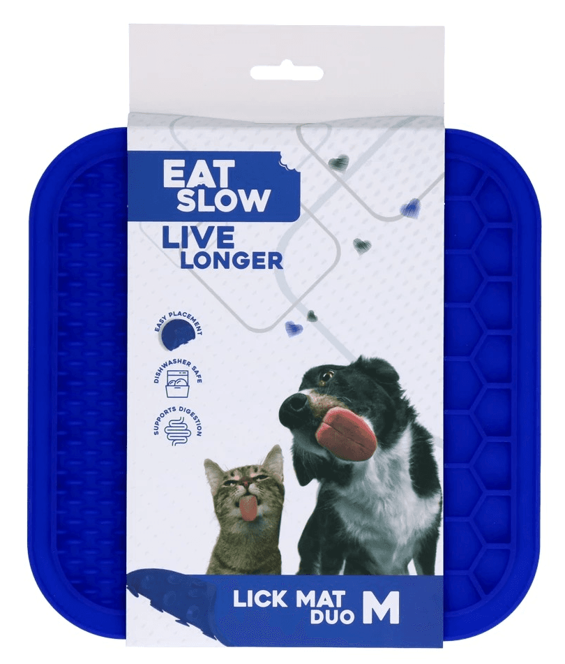 Eat Slow Live Longer Slikkemåtte Duo Blå