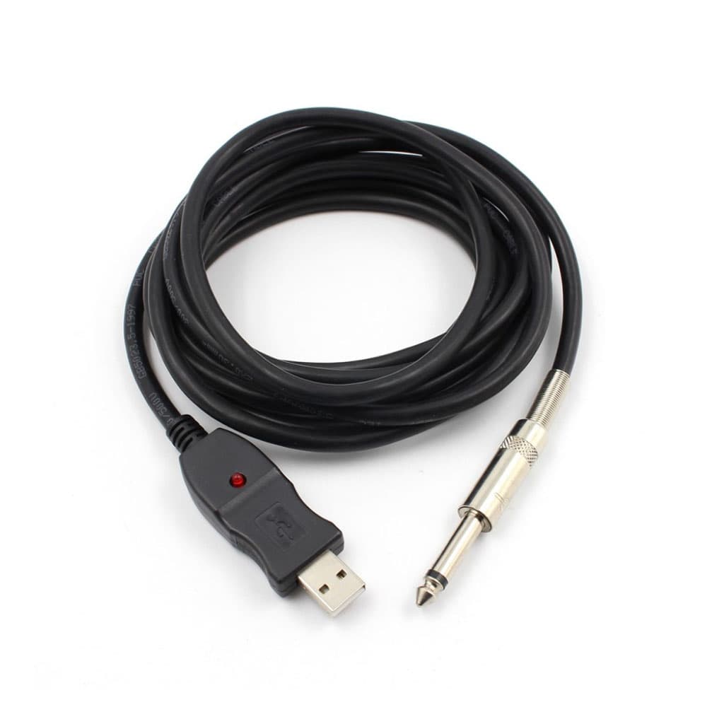 Universel 3 Meter USB Guitar kabel 6.3mm Jackstik til USB instrument tilslutnings kabeladapter