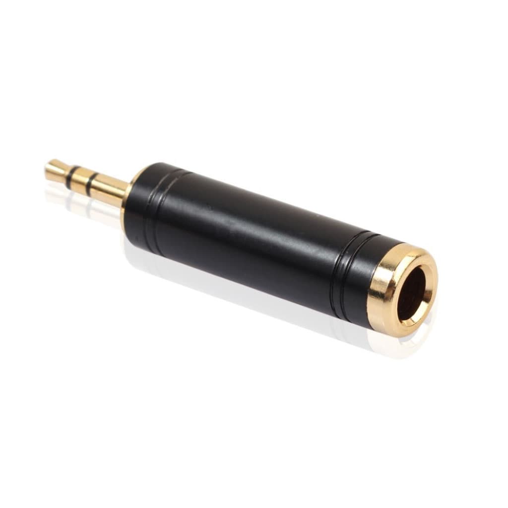 REXLIS universel guldplettet 3.5mm hanstik til 6.35mm hunstik sterio lydadapter - Sort