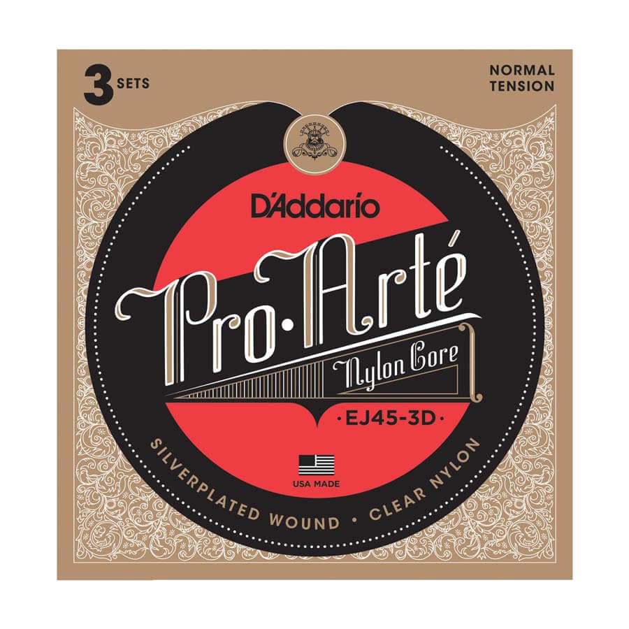 D'Addario EJ45-3D spansk guitar-strenge, normal tension (3 sæt)