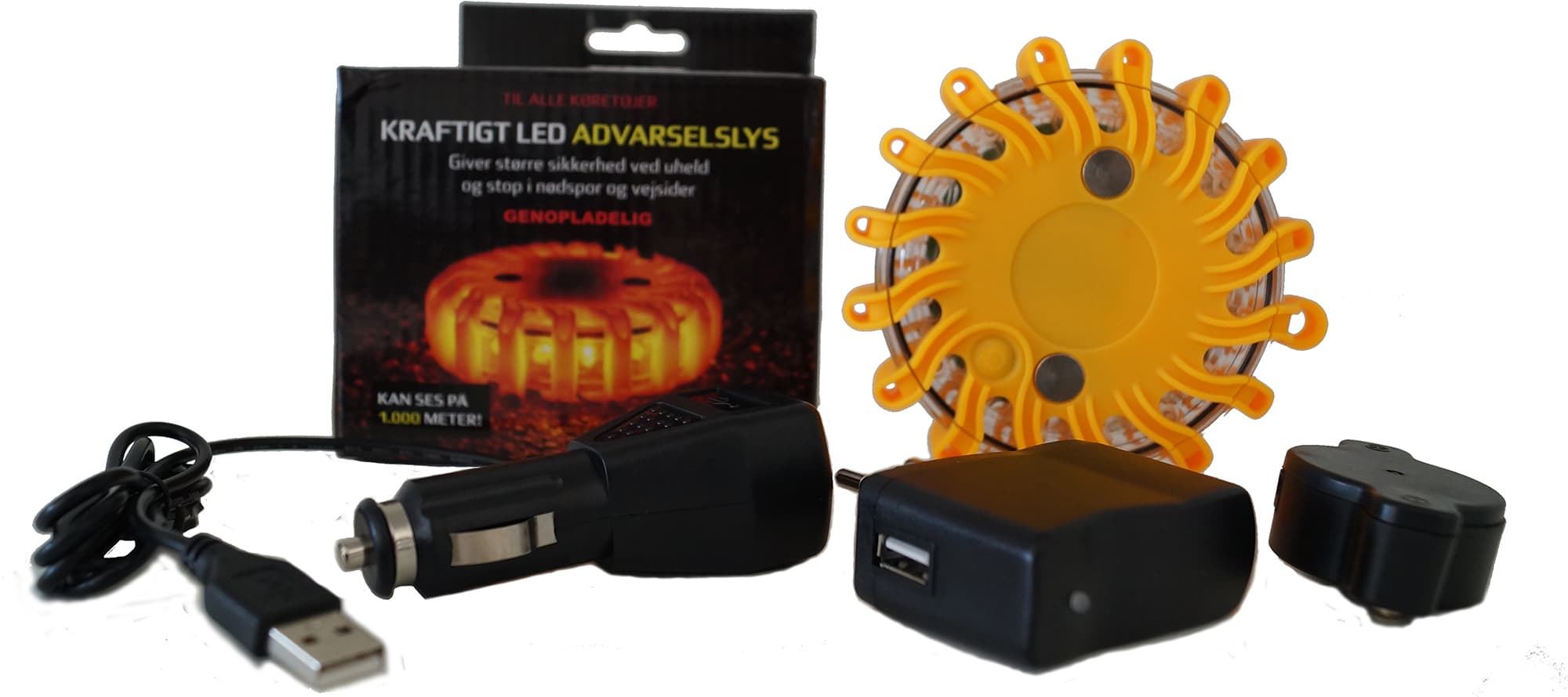 Advarselslys genopladelig