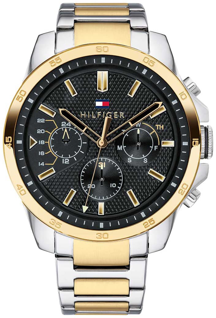 Tommy Hilfiger Herreur 1791559 Sort/Gul guldtonet stål Ø46 mm