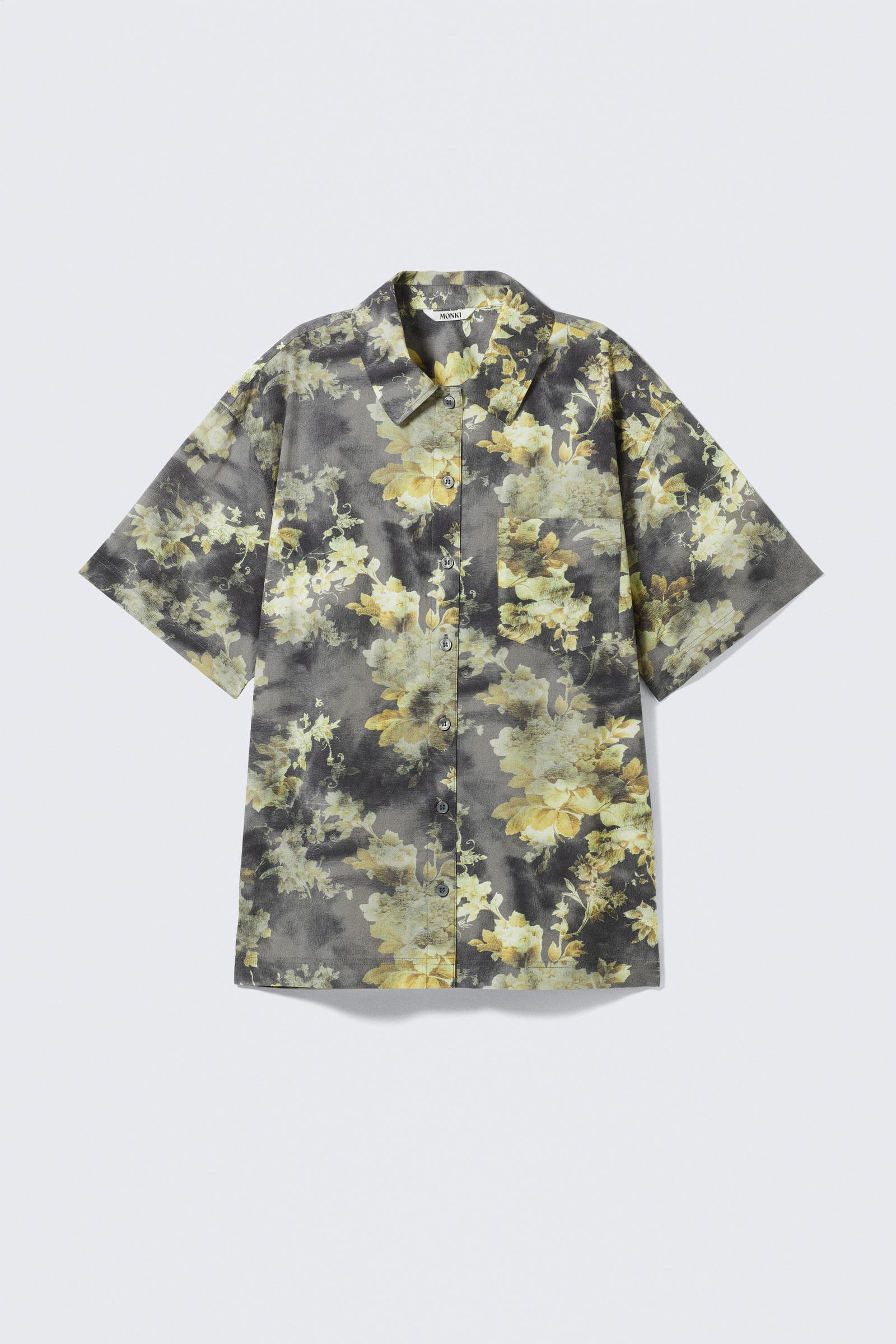 Oversized Short-Sleeved Cotton Poplin Shirt