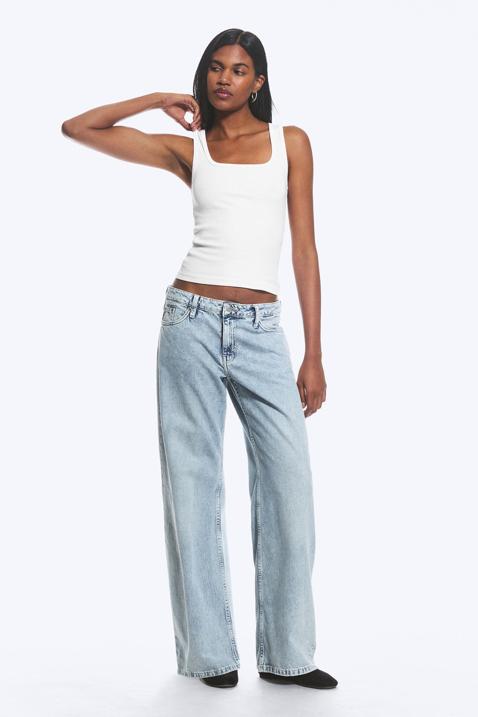 Imoo Low Rise Loose Wide Jeans