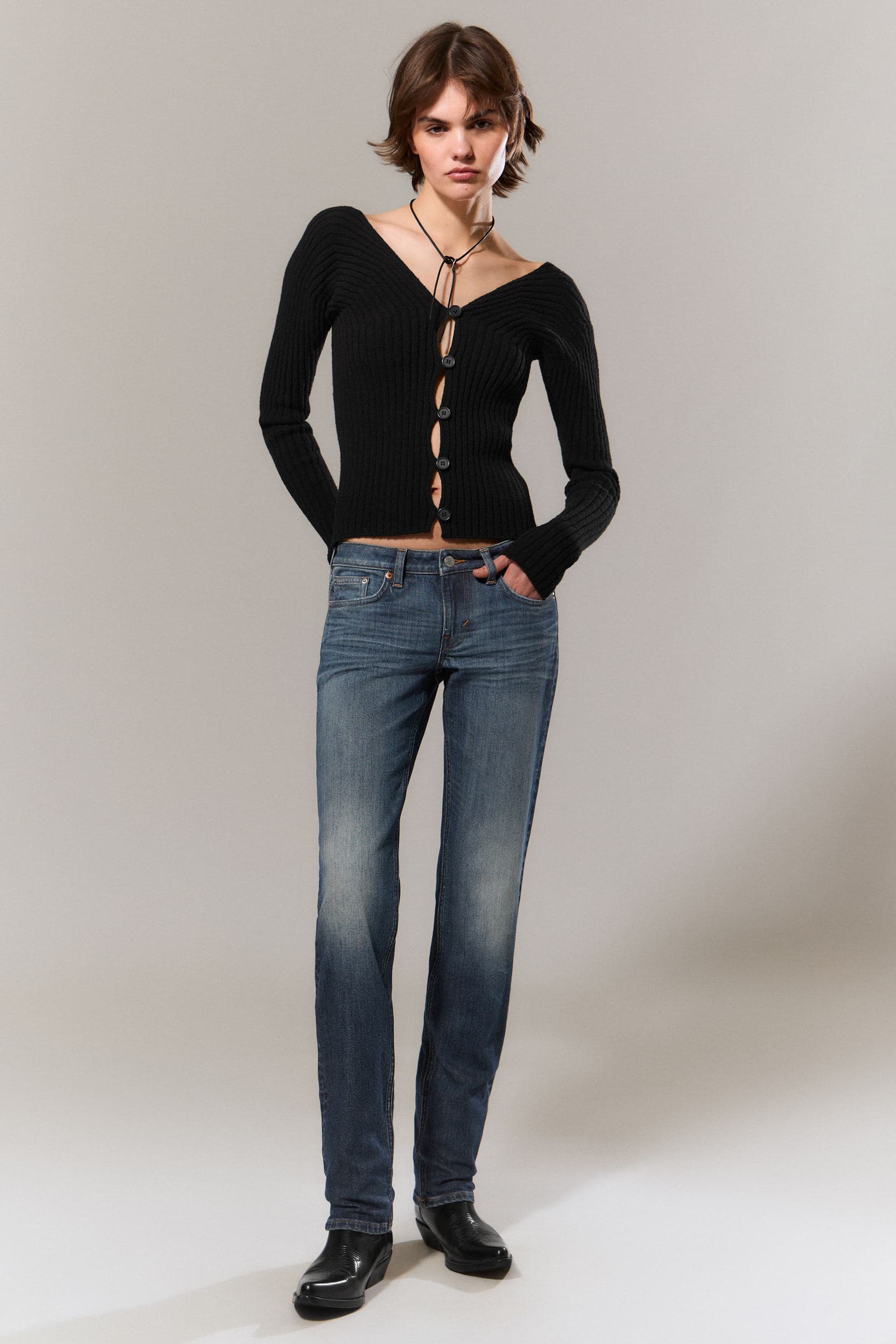 Neptune Low Rise Slim Straight Leg Jeans