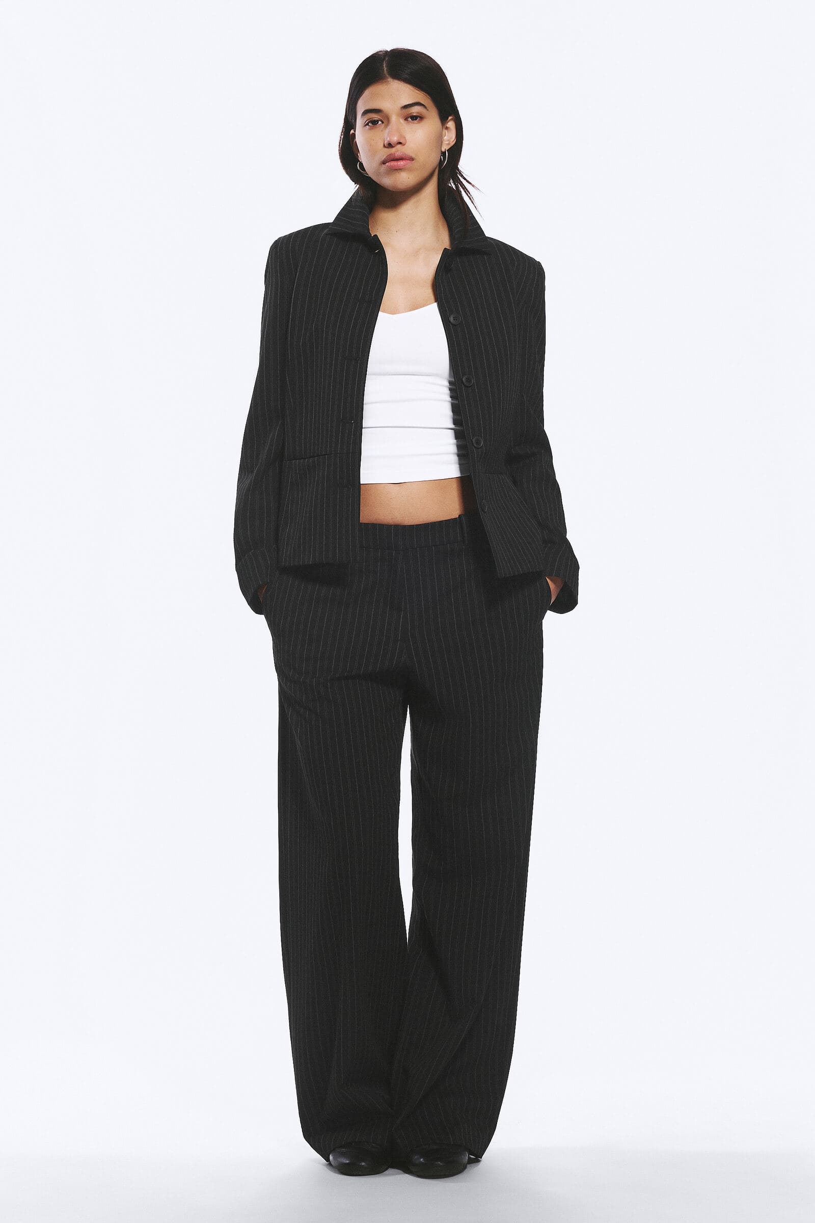 Low-Waisted Loose Fit Suit Trousers