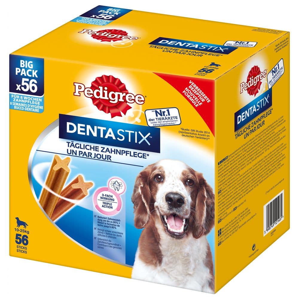 konomipakke: 168 x Pedigree DentaStix / Fresh - Dentastix x 112 + Dentastix Fresh x 56 - Large (>25 kg)